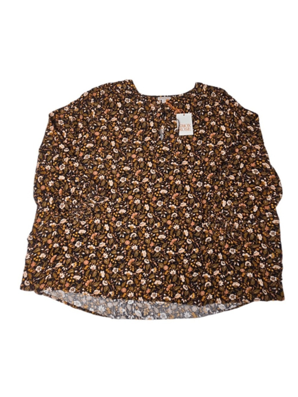 Knox Rose Black Floral Blouse 4X